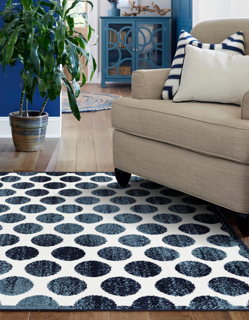 Catalina Cove Outdoor Collection Area Rug -  Capistrano Rectangle Navy Blue  lifestyle 33