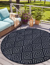 Catalina Cove Outdoor Collection Area Rug -  Venice Round Navy Blue  lifestyle 92