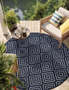 Catalina Cove Outdoor Collection Area Rug -  Venice Round Navy Blue  lifestyle 134