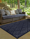 Catalina Cove Outdoor Collection Area Rug -  Venice Rectangle Navy Blue  lifestyle 13