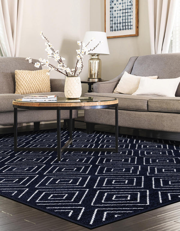 Catalina Cove Outdoor Collection Area Rug -  Venice Rectangle Navy Blue  lifestyle 25