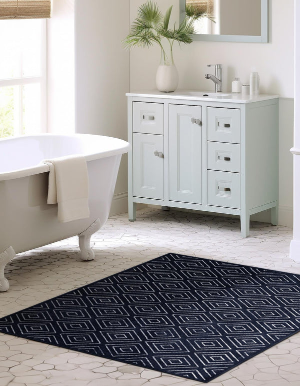Catalina Cove Outdoor Collection Area Rug -  Venice Rectangle Navy Blue  lifestyle 33