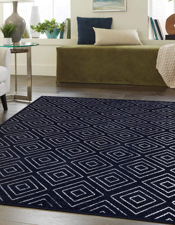Catalina Cove Outdoor Collection Area Rug -  Venice Rectangle Navy Blue  lifestyle 41
