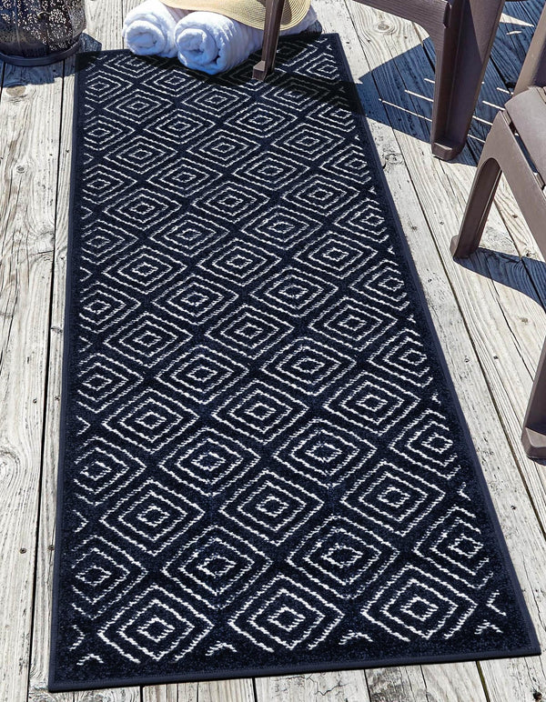 Catalina Cove Outdoor Collection Area Rug -  Venice Runner Navy Blue  lifestyle 107