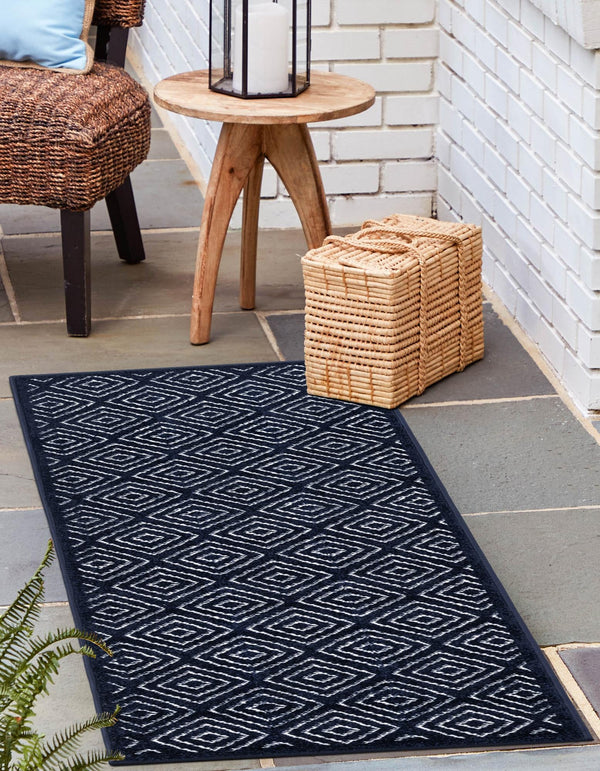 Catalina Cove Outdoor Collection Area Rug -  Venice Runner Navy Blue  lifestyle 121