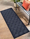 Catalina Cove Outdoor Collection Area Rug -  Venice Runner Navy Blue  lifestyle 135
