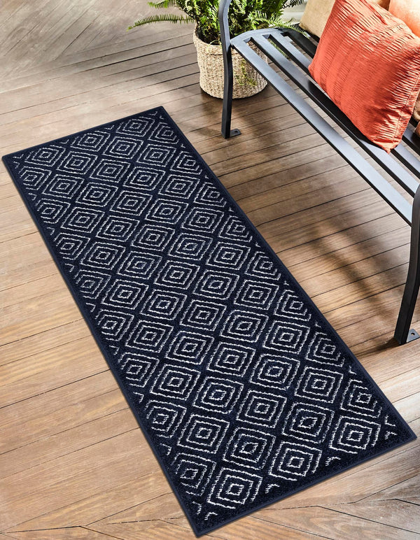 Catalina Cove Outdoor Collection Area Rug -  Venice Runner Navy Blue  lifestyle 135