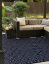 Catalina Cove Outdoor Collection Area Rug -  Venice Square Navy Blue  lifestyle 99