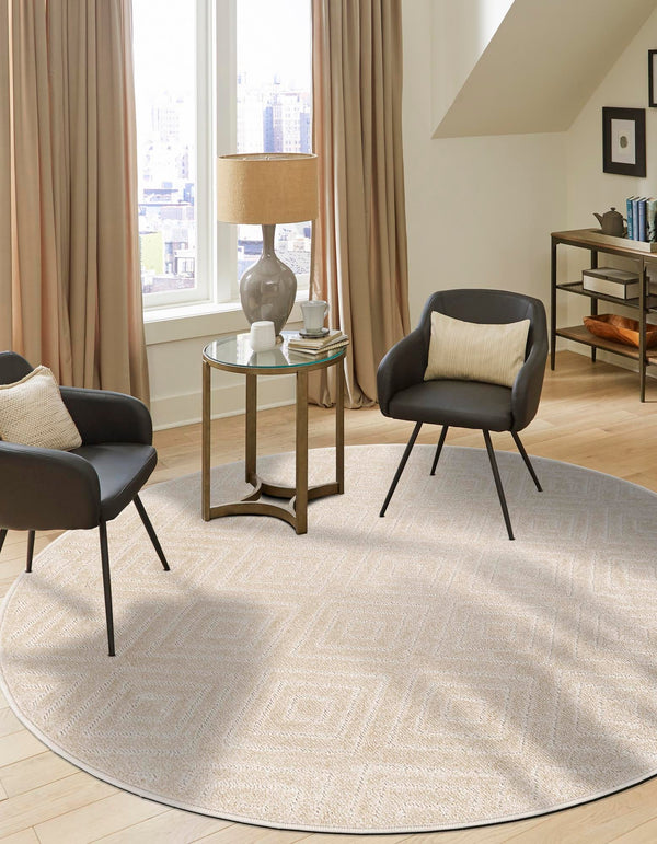 Catalina Cove Outdoor Collection Area Rug -  Venice Round Beige  lifestyle 102
