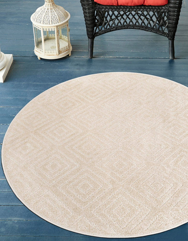 Catalina Cove Outdoor Collection Area Rug -  Venice Round Beige  lifestyle 116