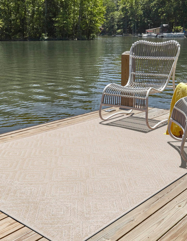 Catalina Cove Outdoor Collection Area Rug -  Venice Rectangle Beige  lifestyle 22