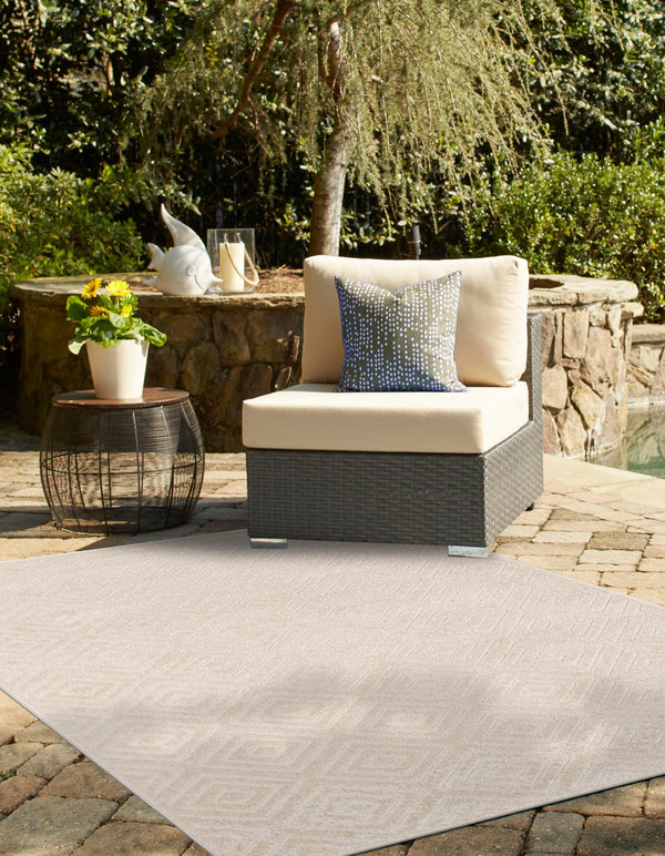 Catalina Cove Outdoor Collection Area Rug -  Venice Rectangle Beige  lifestyle 38