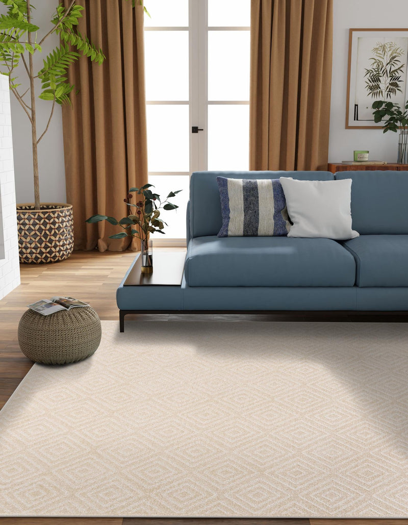 Catalina Cove Outdoor Collection Area Rug -  Venice Square Beige  lifestyle 157