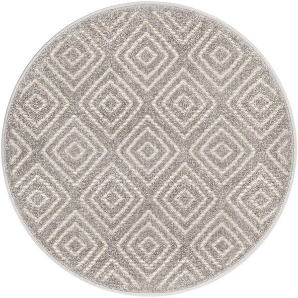 Catalina Cove Outdoor Collection Area Rug -  Venice Round Gray  lifestyle 90