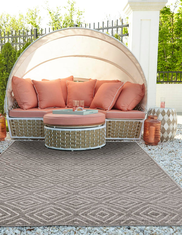 Catalina Cove Outdoor Collection Area Rug -  Venice Rectangle Gray  lifestyle 16