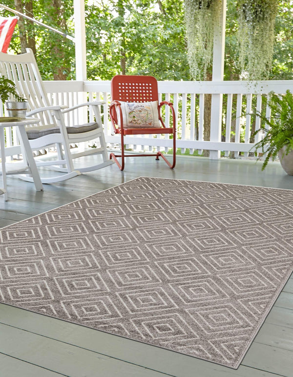 Catalina Cove Outdoor Collection Area Rug -  Venice Rectangle Gray  lifestyle 20