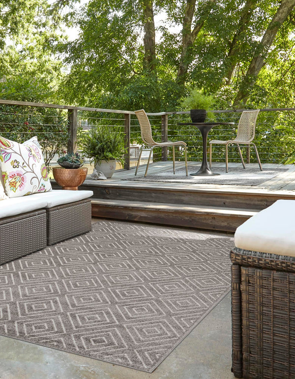 Catalina Cove Outdoor Collection Area Rug -  Venice Rectangle Gray  lifestyle 36