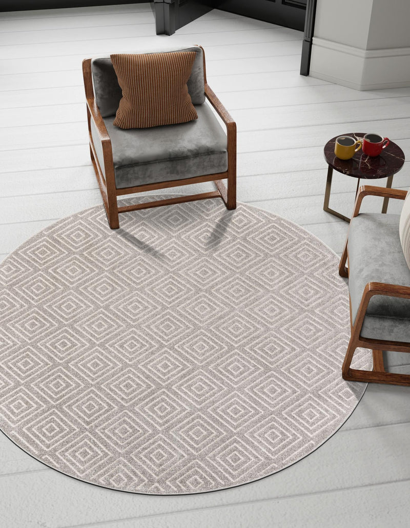 Catalina Cove Outdoor Collection Area Rug -  Venice Round Gray  lifestyle 118