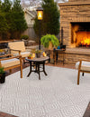 Catalina Cove Outdoor Collection Area Rug -  Venice Square Gray  lifestyle 101