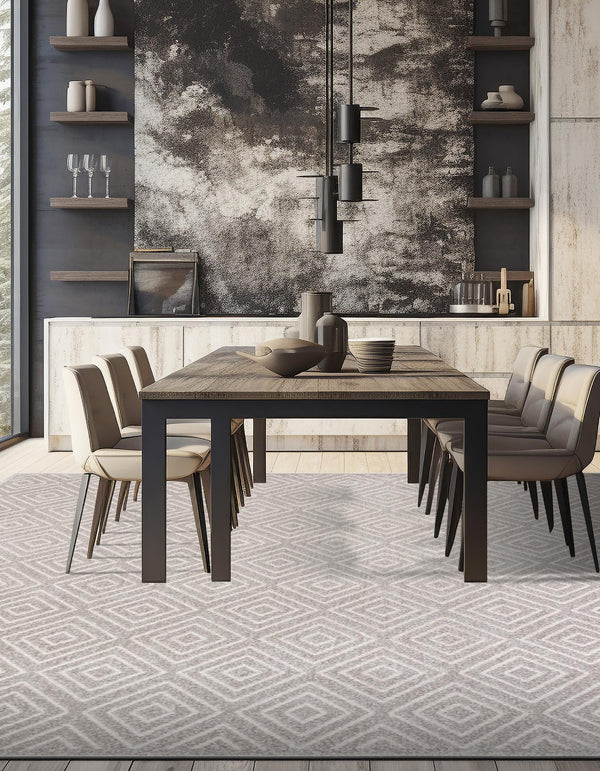Catalina Cove Outdoor Collection Area Rug -  Venice Square Gray  lifestyle 137