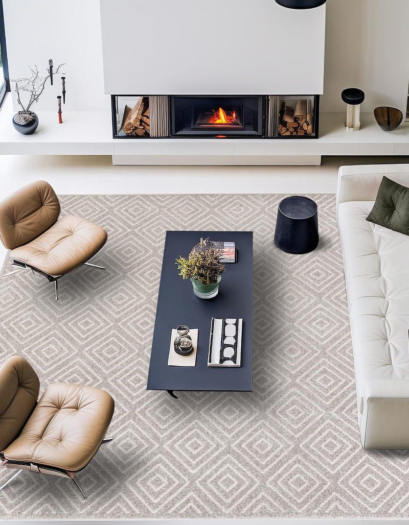 Catalina Cove Outdoor Collection Area Rug -  Venice Square Gray  lifestyle 185