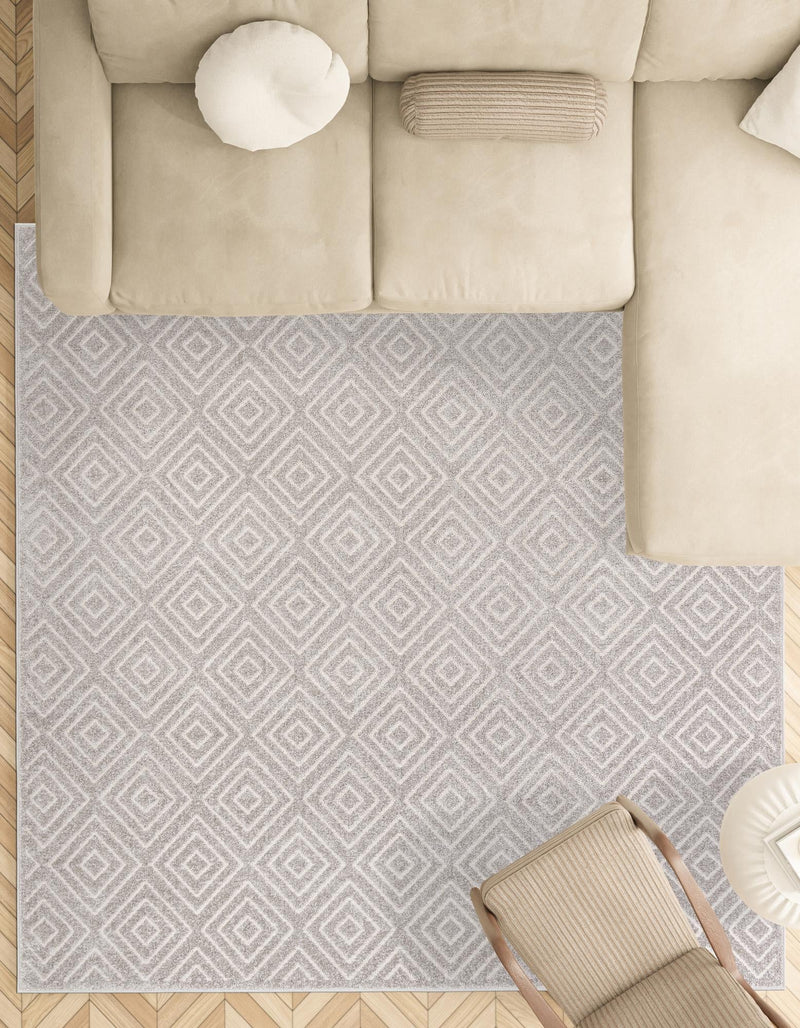 Catalina Cove Outdoor Collection Area Rug -  Venice Square Gray  lifestyle 209