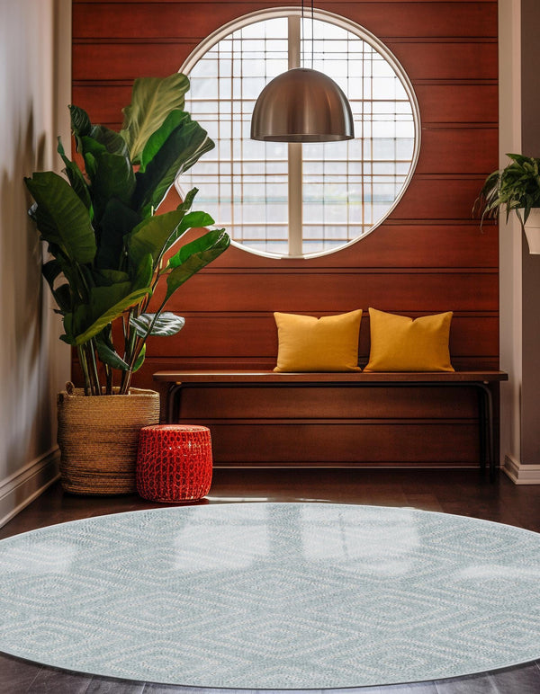 Catalina Cove Outdoor Collection Area Rug -  Venice Round Light Blue  lifestyle 114