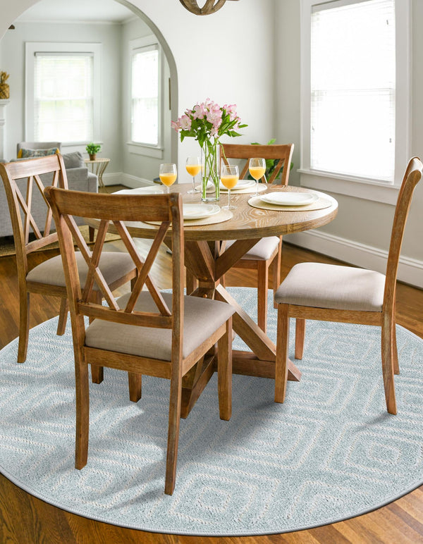 Catalina Cove Outdoor Collection Area Rug -  Venice Round Light Blue  lifestyle 138