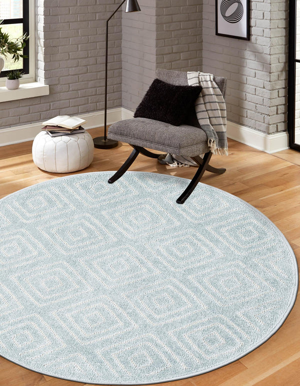 Catalina Cove Outdoor Collection Area Rug -  Venice Round Light Blue  lifestyle 162