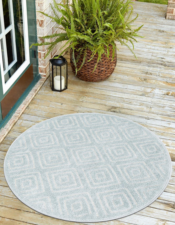 Catalina Cove Outdoor Collection Area Rug -  Venice Round Light Blue  lifestyle 198