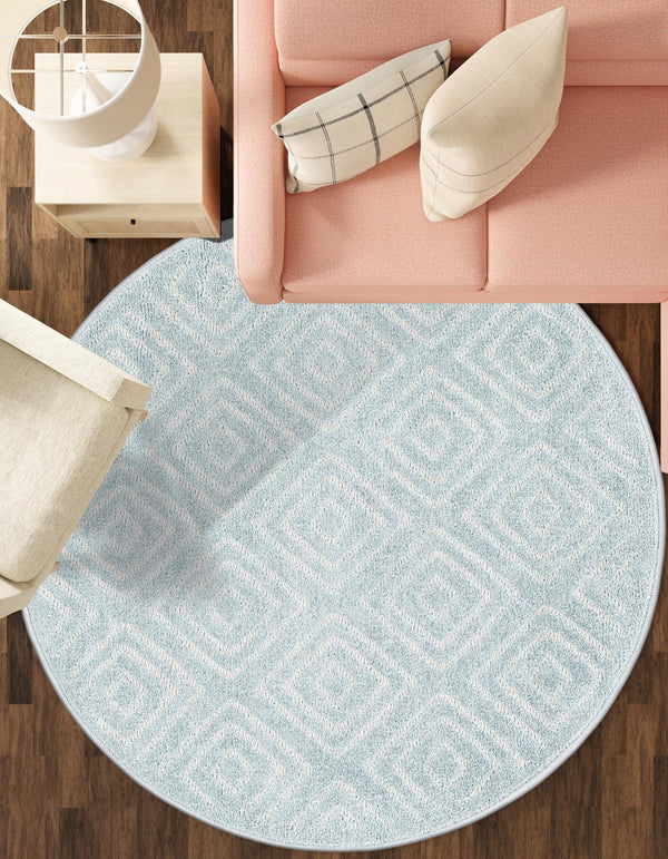 Catalina Cove Outdoor Collection Area Rug -  Venice Round Light Blue  lifestyle 210