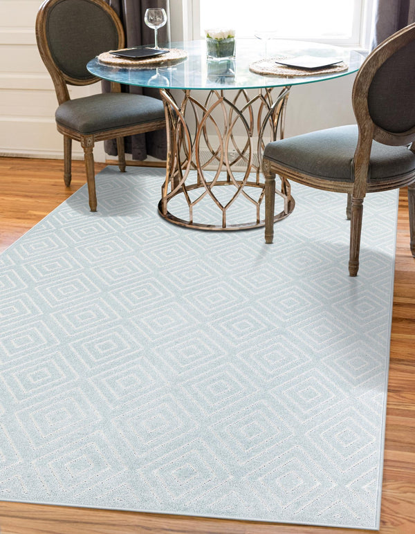 Catalina Cove Outdoor Collection Area Rug -  Venice Rectangle Light Blue  lifestyle 11