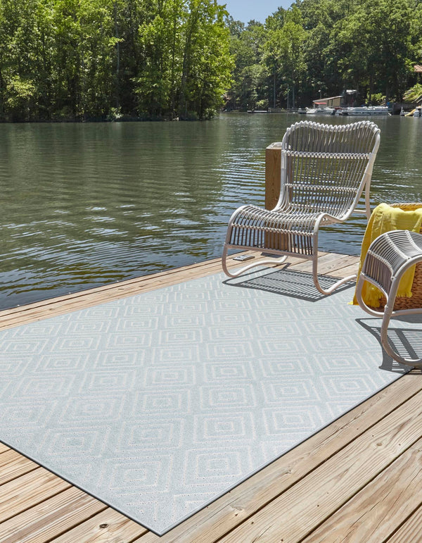 Catalina Cove Outdoor Collection Area Rug -  Venice Rectangle Light Blue  lifestyle 23