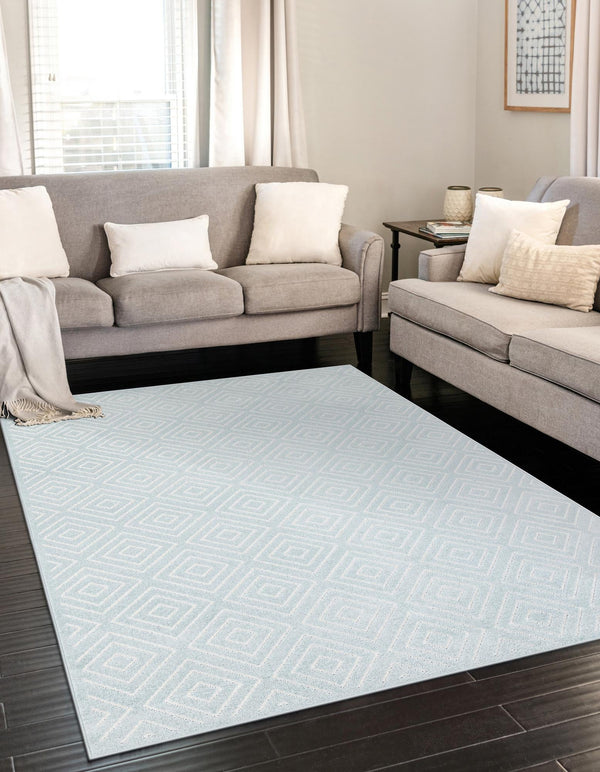 Catalina Cove Outdoor Collection Area Rug -  Venice Rectangle Light Blue  lifestyle 43