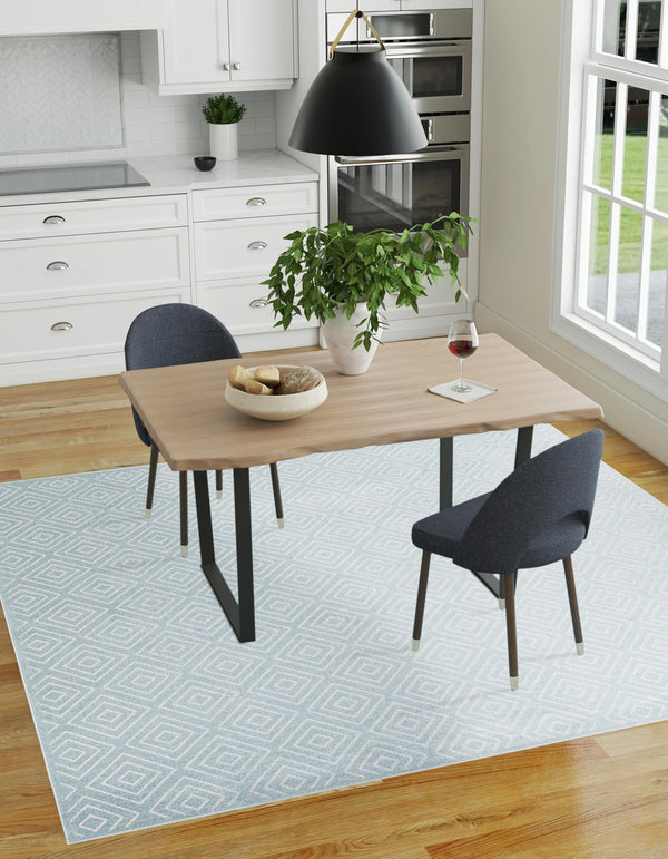 Catalina Cove Outdoor Collection Area Rug -  Venice Square Light Blue  lifestyle 139