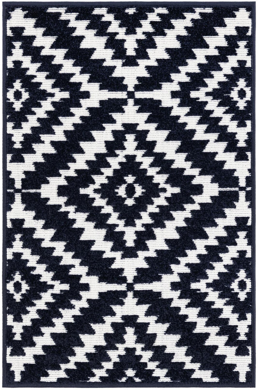 Catalina Cove Outdoor Collection Area Rug -  Coronado Rectangle Navy Blue  lifestyle 2