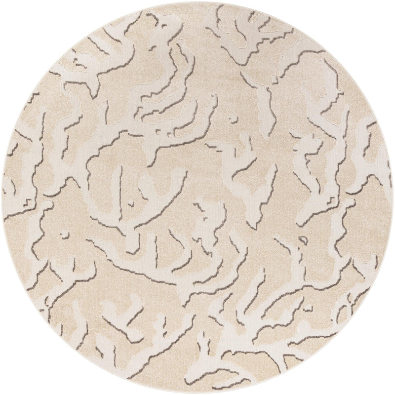 Catalina Cove Outdoor Collection Area Rug -  DelMar Round Beige and Ivory  lifestyle 43