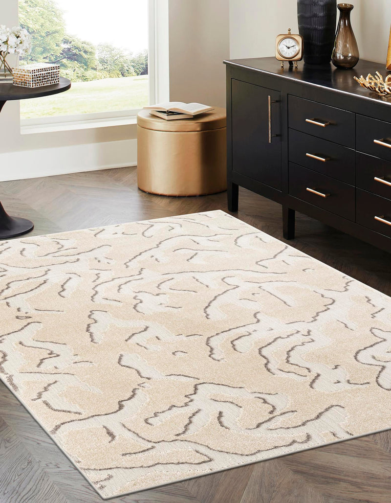 Catalina Cove Outdoor Collection Area Rug -  DelMar Rectangle Beige and Ivory  lifestyle 9