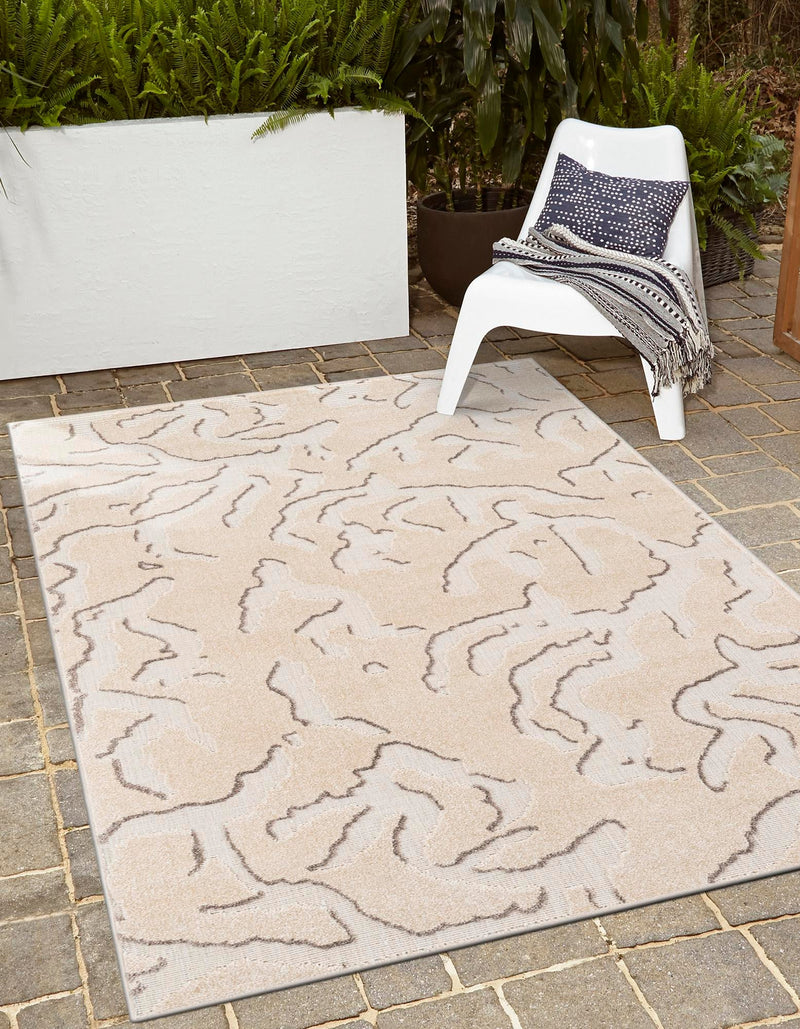 Catalina Cove Outdoor Collection Area Rug -  DelMar Rectangle Beige and Ivory  lifestyle 11