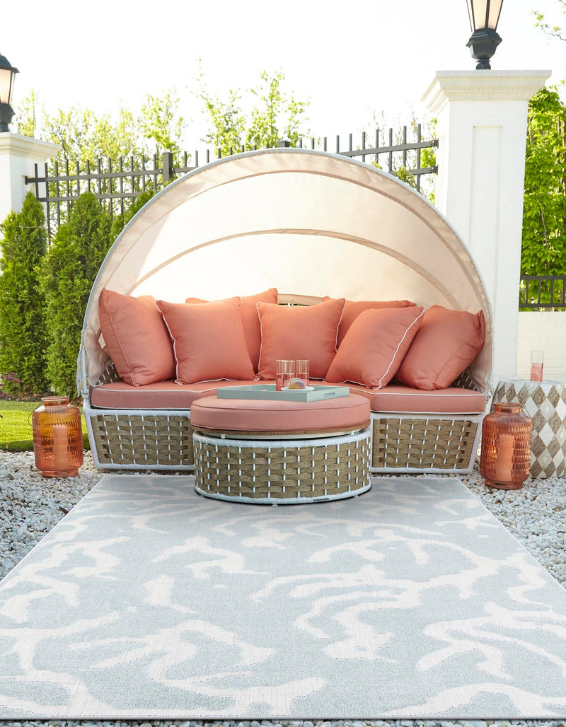 Catalina Cove Outdoor Collection Area Rug -  DelMar Rectangle Light Blue  lifestyle 21