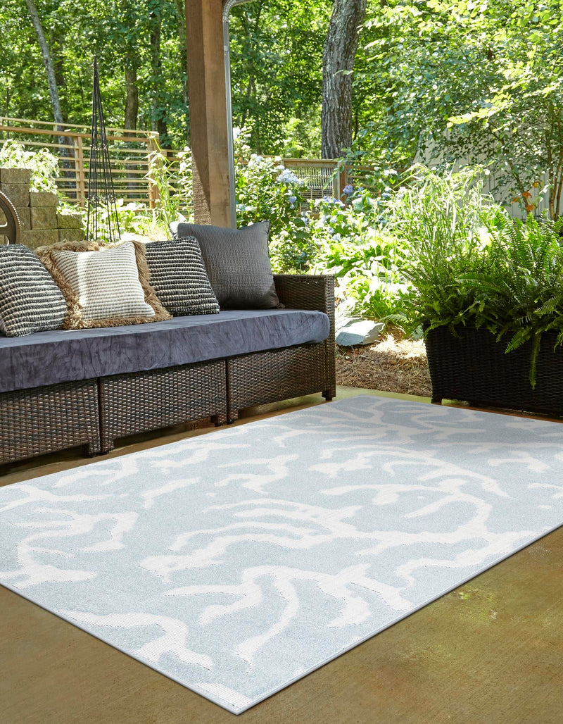 Catalina Cove Outdoor Collection Area Rug -  DelMar Rectangle Light Blue  lifestyle 29