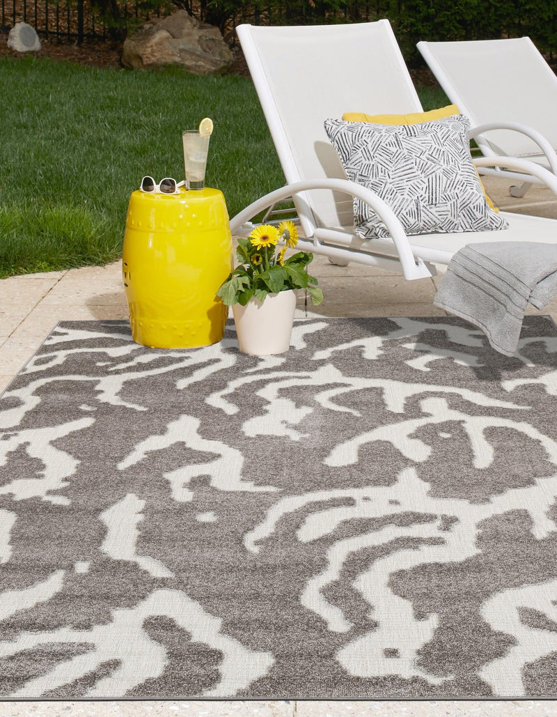 Catalina Cove Outdoor Collection Area Rug -  DelMar Rectangle Gray  lifestyle 18