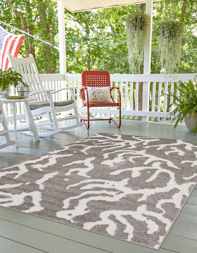 Catalina Cove Outdoor Collection Area Rug -  DelMar Rectangle Gray  lifestyle 22