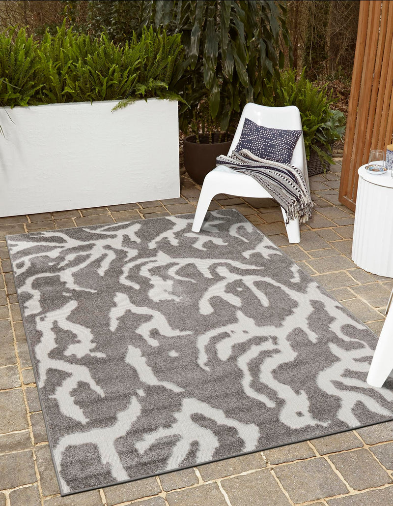 Catalina Cove Outdoor Collection Area Rug -  DelMar Rectangle Gray  lifestyle 42