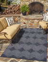 Catalina Cove Outdoor Collection Area Rug -  Hermosa Rectangle Navy Blue  lifestyle 7