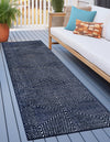 Catalina Cove Outdoor Collection Area Rug -  Hermosa Runner Navy Blue  lifestyle 51