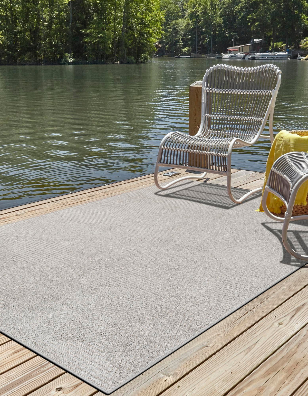 Catalina Cove Outdoor Collection Area Rug -  Hermosa Rectangle Gray  lifestyle 8
