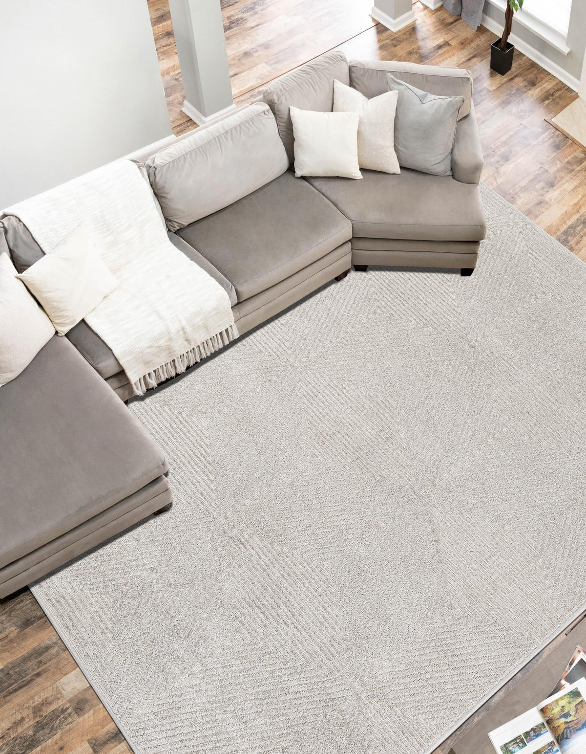 Catalina Cove Outdoor Collection Area Rug -  Hermosa Rectangle Gray  lifestyle 14