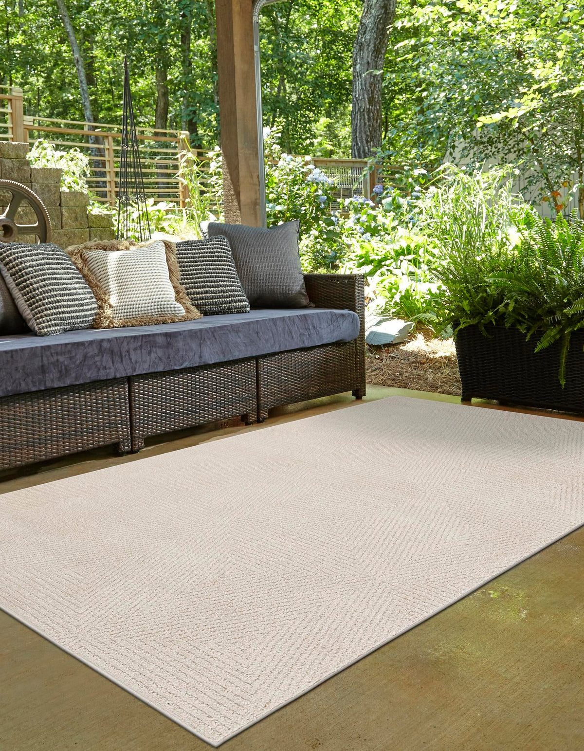Catalina Cove Outdoor Collection Area Rug -  Hermosa Rectangle Beige  lifestyle 5