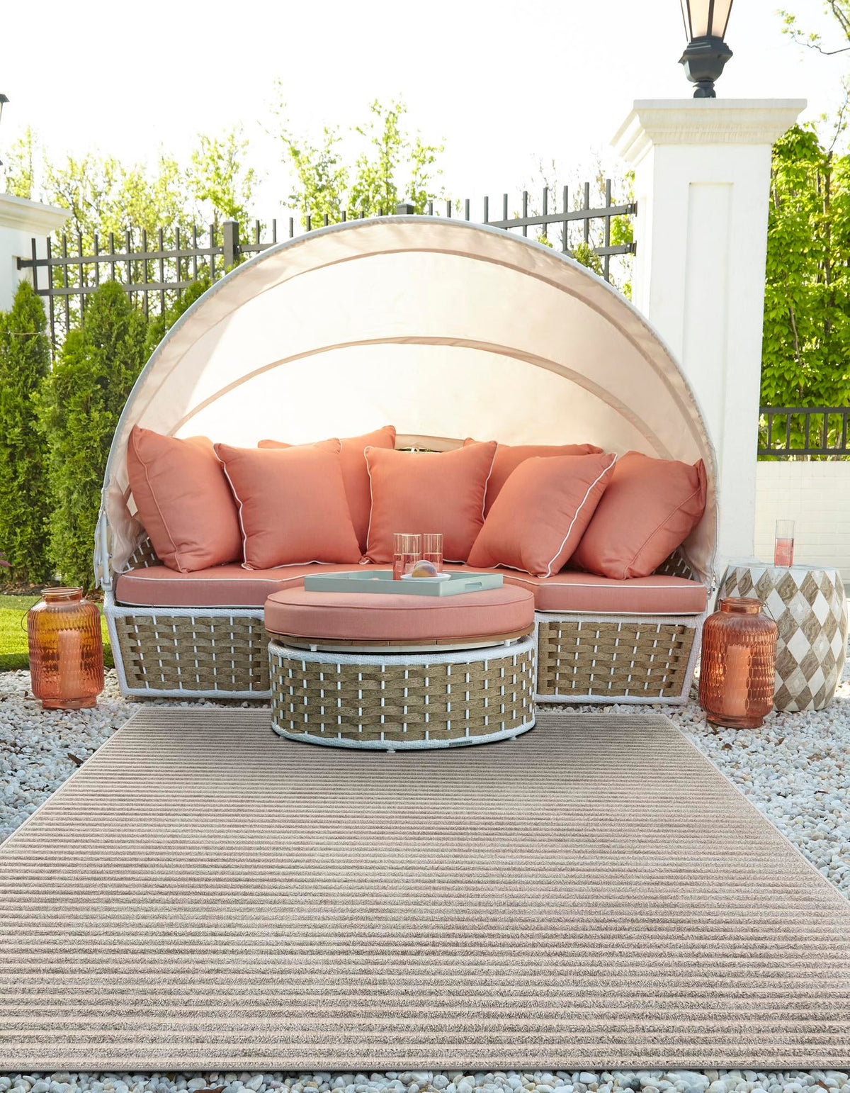 Catalina Cove Outdoor Collection Area Rug -  Zuma Rectangle Gray  lifestyle 5